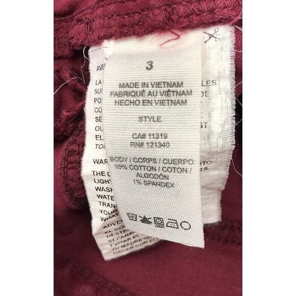 Garage Jegging Juniors 3 High Waist Burgundy Stretch - Picture 10 of 10